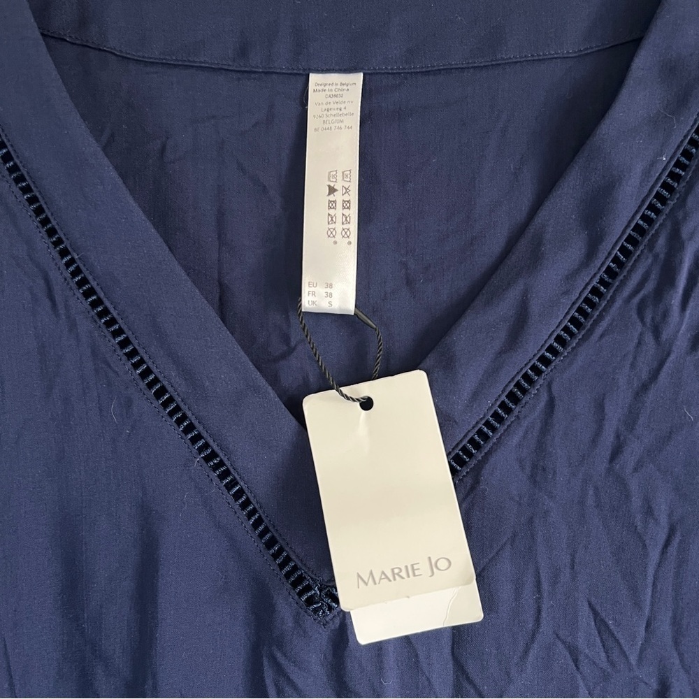 MARIE JO Claudine Swim Cover Up Kaftan Navy Blue Size Small NWT - Picture 6 of 10